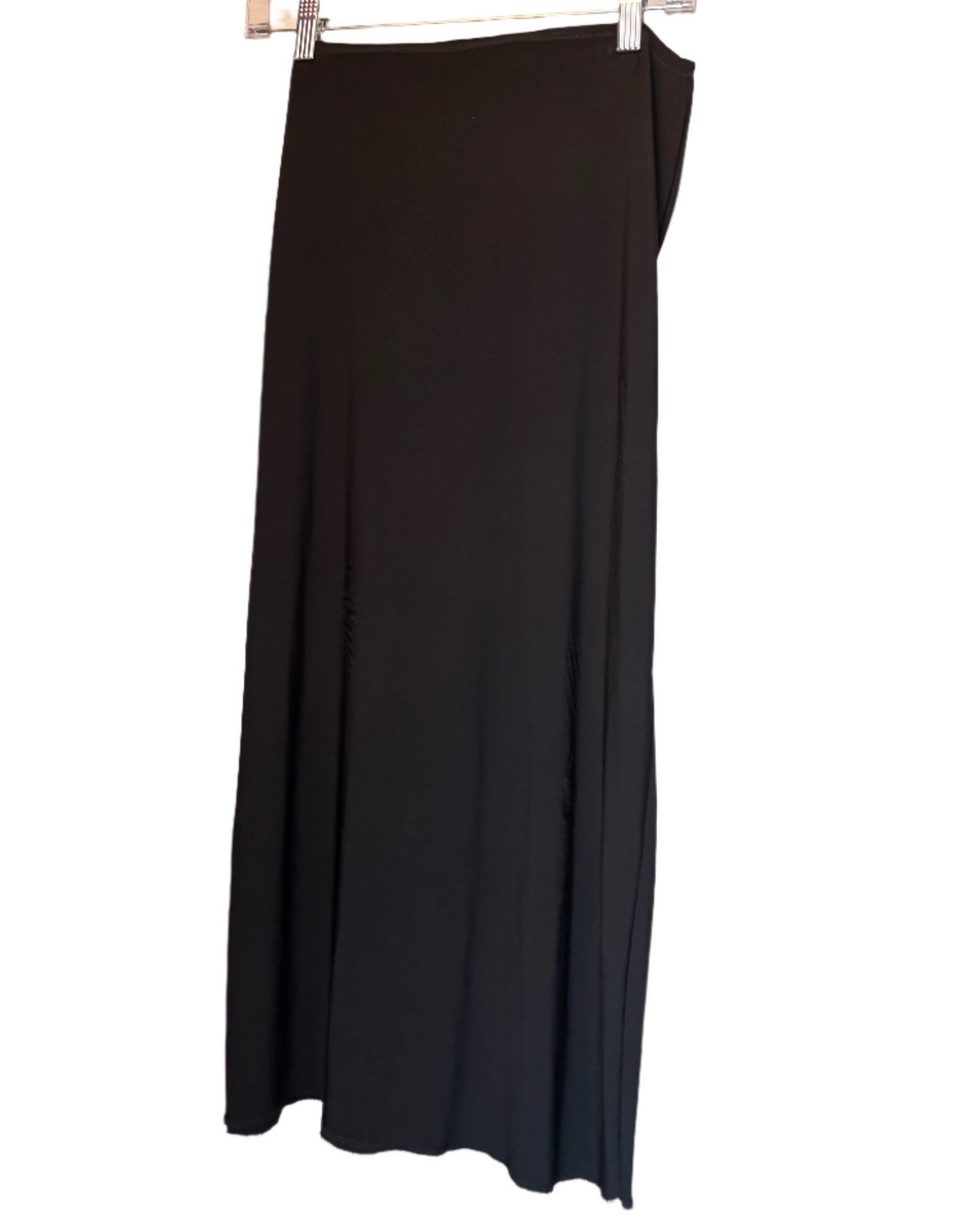 Black Straight Midi ITY Knit Skirt