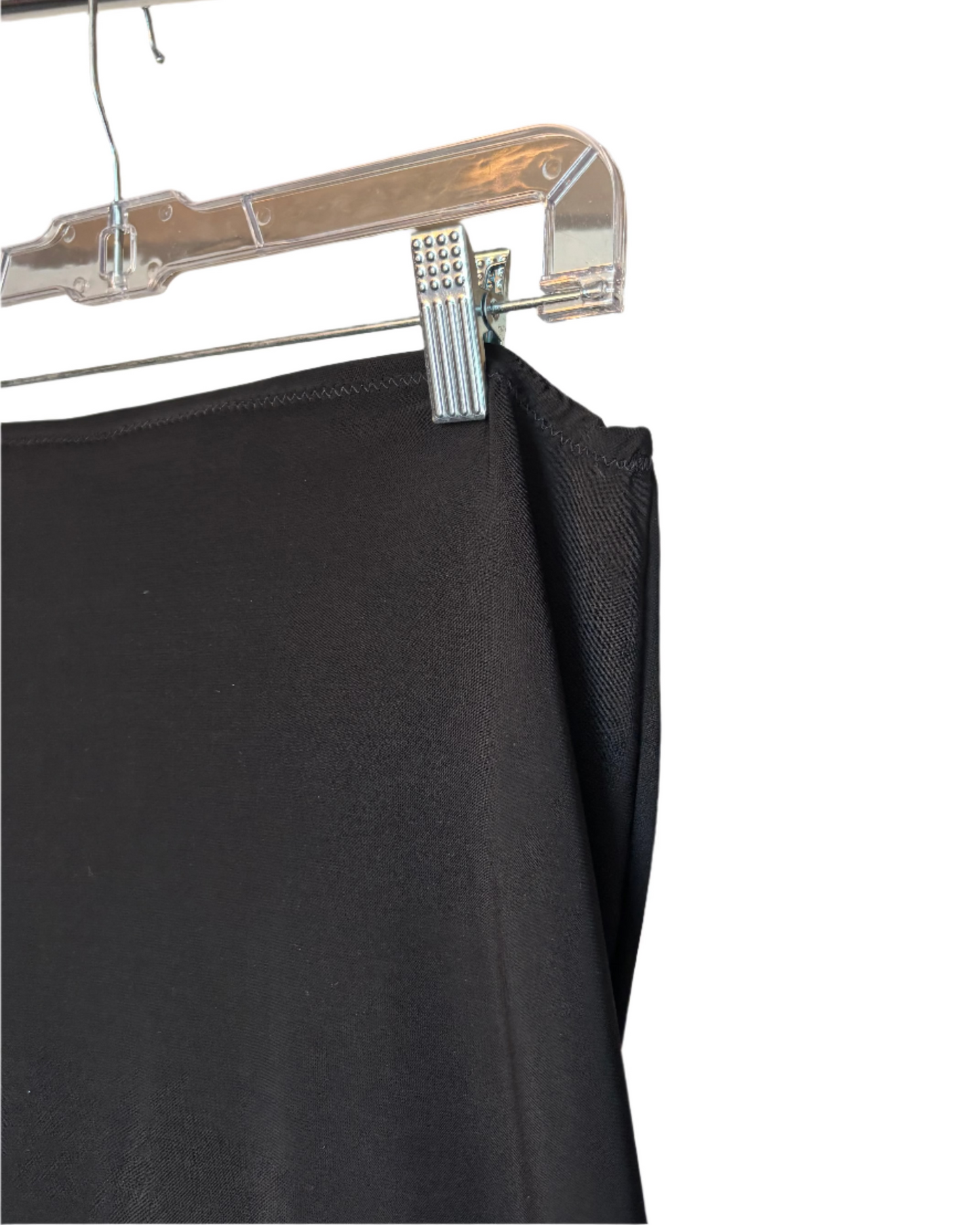 Black Straight Midi ITY Knit Skirt
