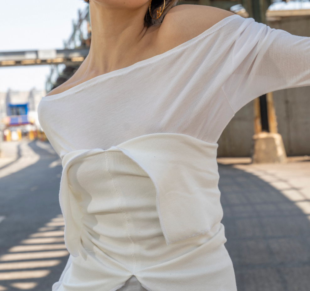 Fold-Over Knit Bodice Top