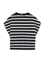 Saint James navy and ivory striped wool poncho - view 2