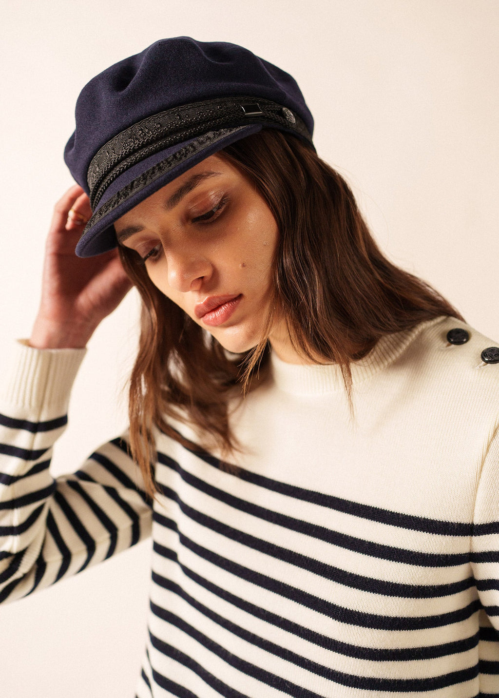 Saint James navy wool sailor cap