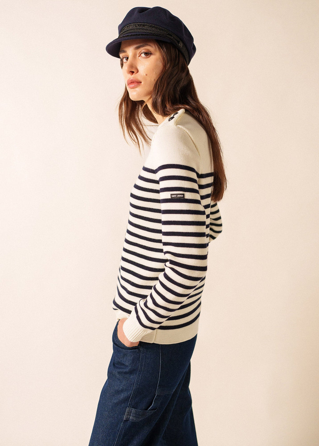 Saint James navy wool sailor cap - view 2