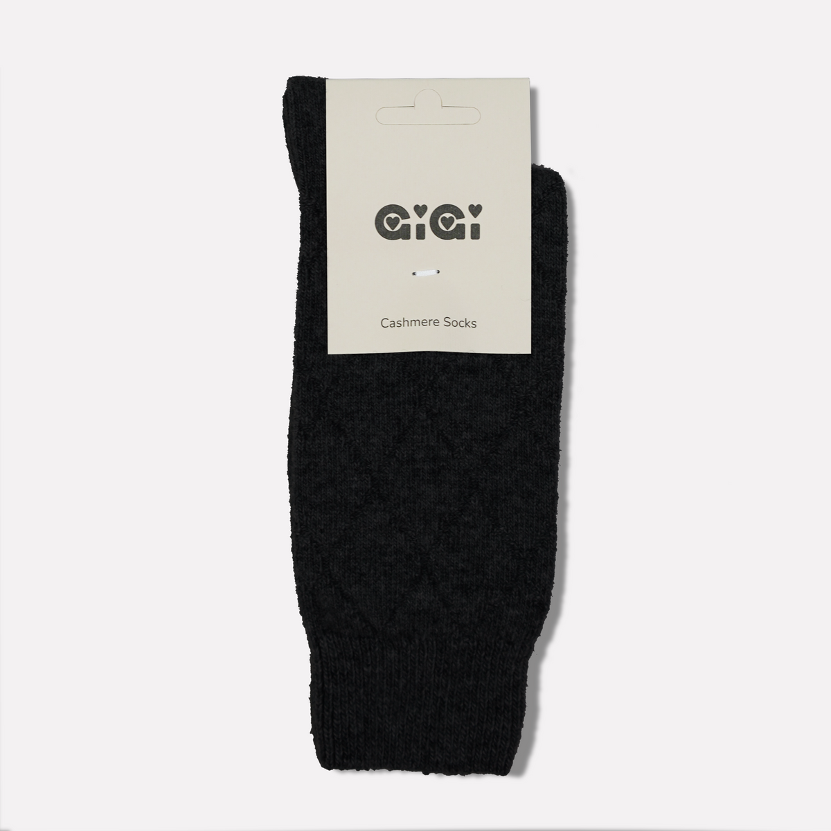 Black quilted recycled cashmere blend socks - view 2