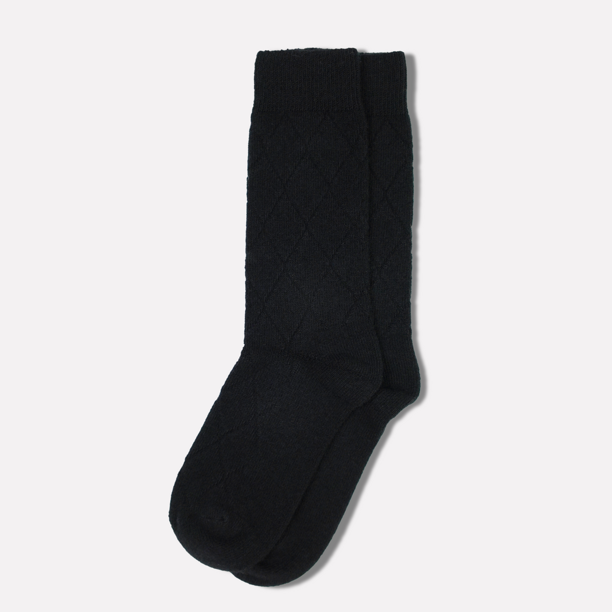 Black quilted recycled cashmere blend socks