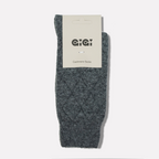 Grey quilted recycled cashmere blend socks - view 2