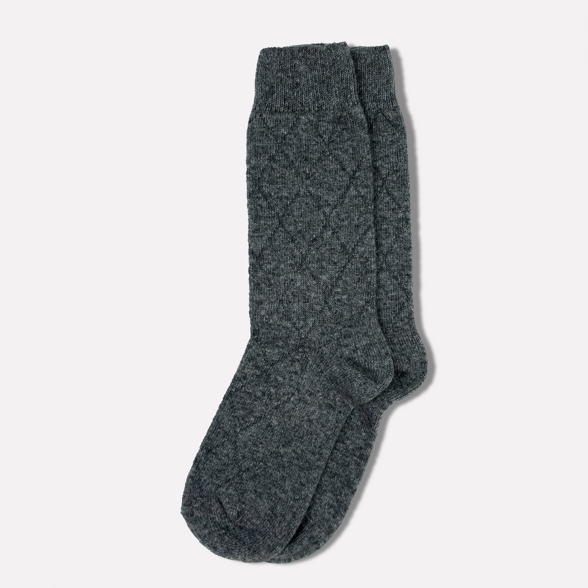 Grey quilted recycled cashmere blend socks