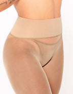 Sheer 02 nude run-resistant tights by Les Belles
