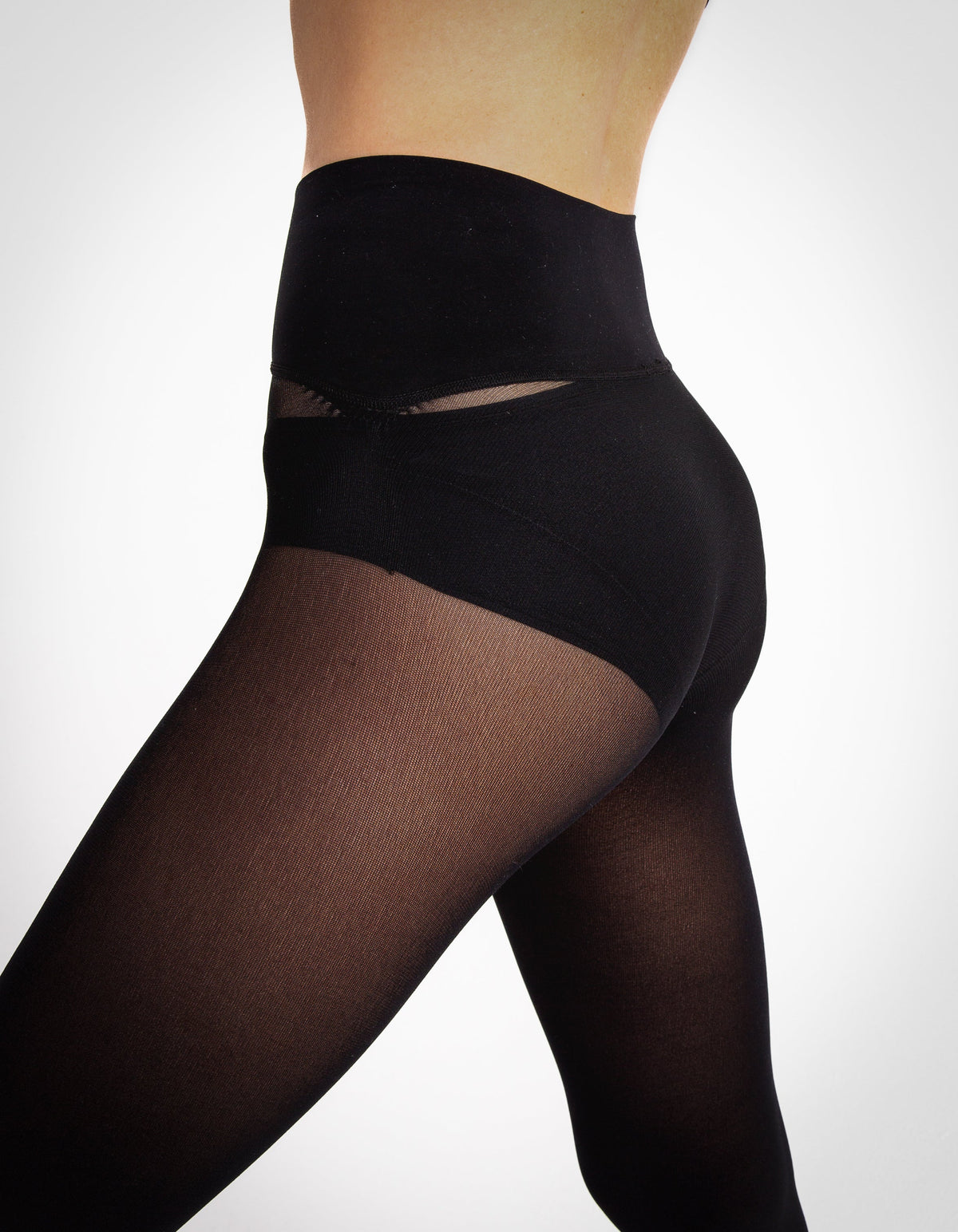 Opaque Noir full coverage black tights by Les Belles - view 4