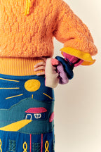 Mediodía Orange Hand-Knit Wool Sweater