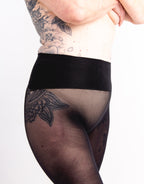 Semi Noir semi-sheer black tights by Les Belles - view 4