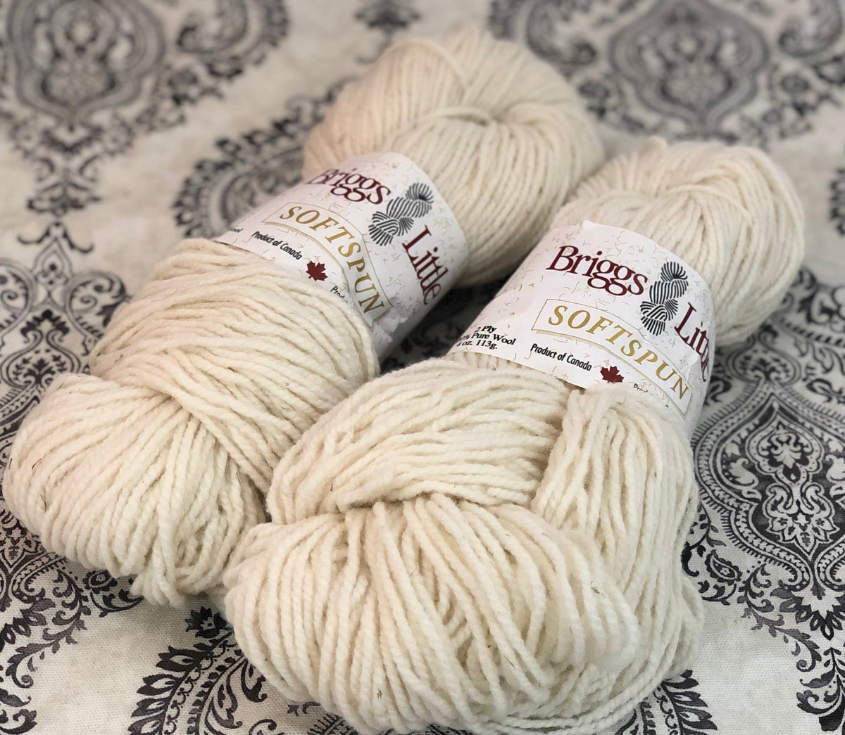 Softspun cream undyed worsted wool yarn