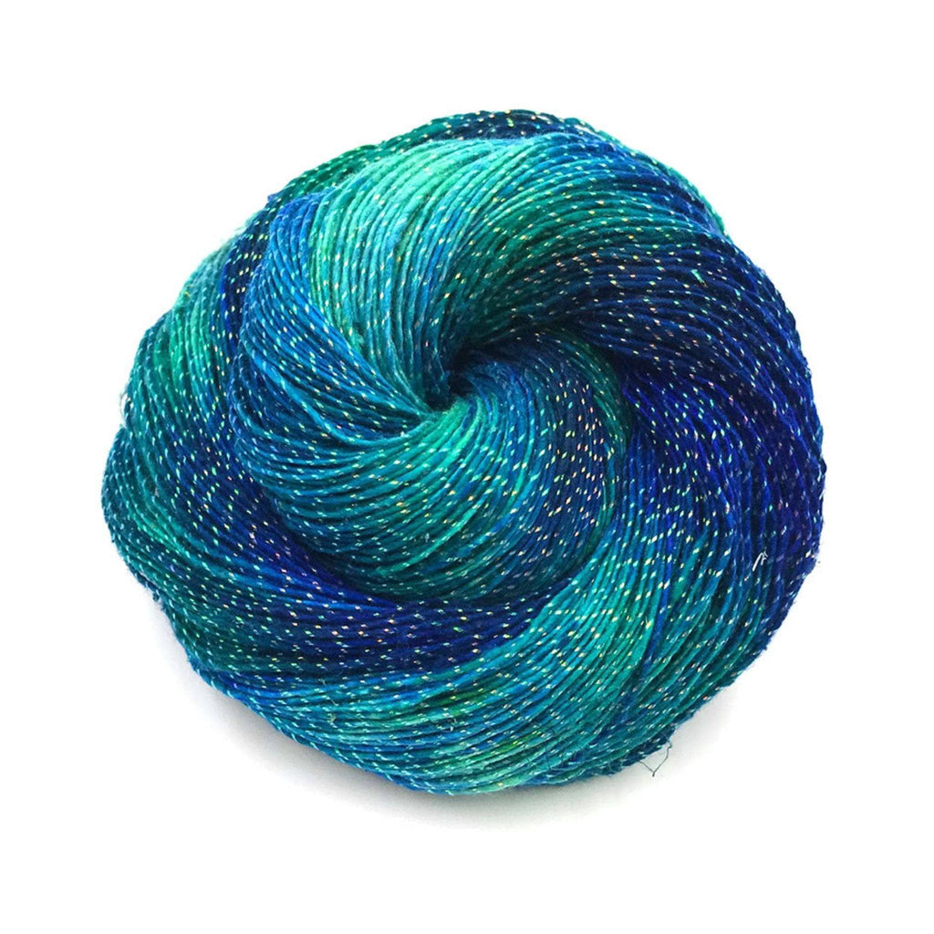 Zephyr Tides open-front cardigan knit in recycled silk lace yarn - view 17