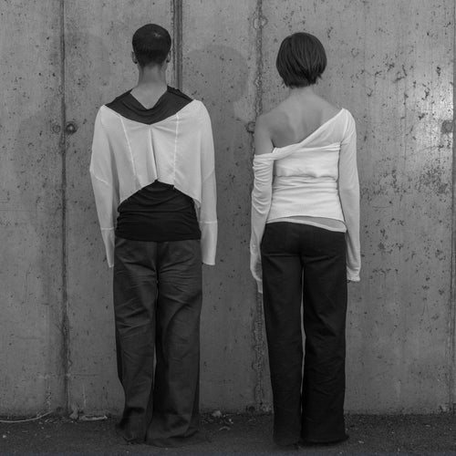 Black Sheet Mesh Long Sleeve Top